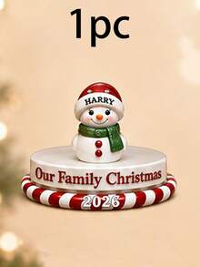 Custom Christmas Snowman Ornament, Personalized 1-9 Names Family Decor, Customized Xmas Keepsake Gift, Customizable Tree Hanging Ornament For Family Christmas Party Decorations - Style F - View 10