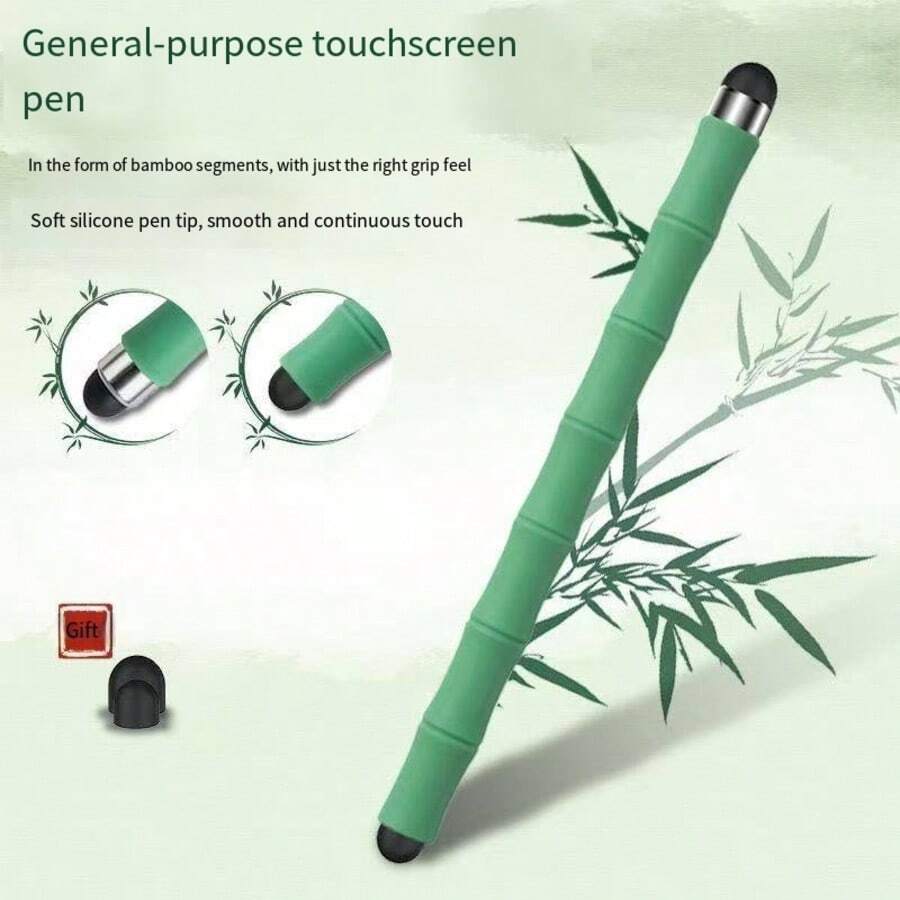 Creative Bamboo Capacitive Pen For Mobile Phones, Tablets, And General Drawing And Handwriting Use. Touch Pen For General Writing. - Green - View 1