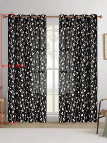 1pc/2pcs Premium Boho Style Embroidered Sheer Curtains For Living Room & Bedroom, Minimalist Line Art Voile Drapes, Fade Resistant Soft Light Blocking Breathable Home Decor, Easy To Install And Maintain - Black - View 19