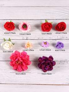 1 Set Embossed Realistic Floral Curtain, Includes Creative Photography Prop Decoration, Suitable For Indoor/Outdoor Floral Curtain And Romantic Wedding Scene Arrangement, Size 3-10cm, Random Size - Multicolor - View 11