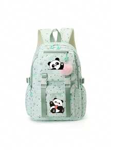 1 Pc, Creative Panda Pattern Printed Backpack, Large Capacity Casual Backpack, Adjustable Shoulder Straps, Suitable For Daily Commuting And Travel - one-size - View 14
