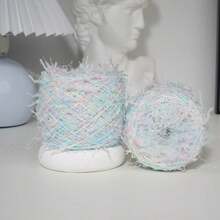 200g/4pcs 150g/3pcs Mixed Color Paper Yarn, Blue & Pink Soft Color With Glitter Paper, Lightweight With Strong Layered Texture. Suitable For Knitting Bags, Shawls, Decorative Accessories, Fresh & Dreamy, Fairy-Like - 200g/4pcs - View 2