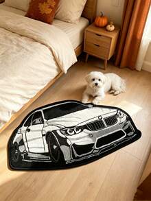 1pc, 2026 New Arrival, Sports Car Silhouette Shaped Decorative Rug, Bedroom Bedside Mat, Gaming Room Boys Room Decor, Autumn/Winter Home Decor Mat, Perfect For Bedroom, Living Room Decoration, Decorative Rug, Bedroom Decor, Small Rug, Carpet, Home Decor, Living Room Carpet, Living Room Small Rug, Bedroom Carpet, Living Room Home Decor, Outdoor Rug, Washable Carpet - Multicolor - View 12