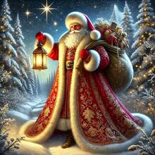 1 Buah Kit Lukisan Berlian 5D DIY Pola Santa Claus - Seni Mosaik Berlian Bulat Penuh, Dekorasi Dinding Rumah, Tanpa Bingkai - Tanpa Bingkai - View 1