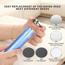 Rechargeable Electric Foot Callus Remover, Wireless Pedicure Tool With 3 Replacement Grinding Heads, 2‑Speed Adjustable Foot File For Dead Skin Hard Cracked Heels - Multicolor - View 5