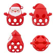 1 món đồ chơi lắc bằng silicone hình ông già Noel, bóng cầm tay có chuông, quà Giáng sinh cho bé - Nhiều màu - Xem 3