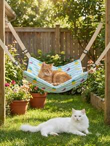 1pc - Plaid Double-Sided Pet Hammock Bed - Suitable For Small And Medium Cats And Dogs, Comfortable Fabric. Non-Sticking Hair. Suitable For All Seasons. - M - View 7