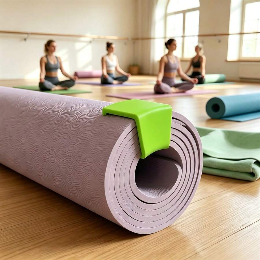 2pcs Yoga Mat Clips/Anti-Slip Clips/Yoga Mat Storage Fixer/Fitness Mat Storage Organizer/Universal Gym Accessories/Prevent Curling/Portable Small Tools For Home Gym Daily Workout - Multicolor - View 1