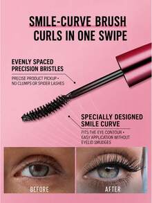 Maybelline Maskara Tahan Air Meibole #Hitam 9.2ml, Aplikasi Satu Sapuan untuk Bulu Mata Bervolume dan Lentik, Anti Luntur, Perlindungan 4-in-1 (Tahan Air/Tahan Keringat/Tahan Air Mata), Cocok untuk Pemula - Hitam - View 9