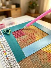 Diamond Painting Right‑Angle Alignment Ruler Tool, Precise Diamond Positioning Helper, Convenient Auxiliary Accessory To Align Diamonds On Canvas For Easier Diamond Painting Work - A - View 2