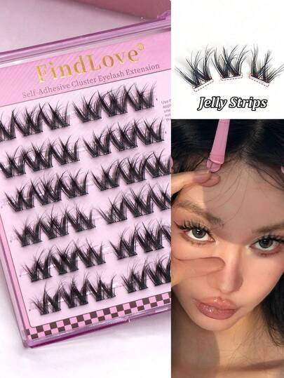Pre-Glued False Eyelashes, 3D Fluffy Voluminous Curly False Eyelashes, Thick W-Shaped Eyelashes, Glue-Free Wear, Suitable For Beginners Daily Use. Eyelash Clusters, False Eyelashes, Single Cluster False Eyelashes, False Eyelashes.