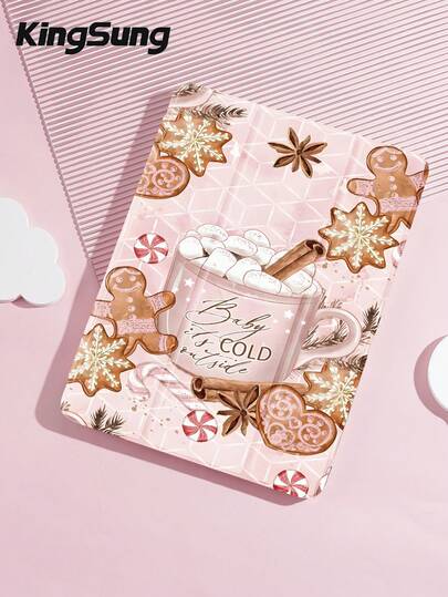 Kingsung Étui de protection en acrylique avec motif de Noël mignon, fente pour stylet intégrée, compatible avec Pad Mini6/Mini7/9.7/10.2/10.9/Pro 11, Pad Air 8(M4)2026(11 pouces), Pad 10 2022(10.9 pouces), Pad 11(A16) 2025(11 pouces) Etc Modèles.