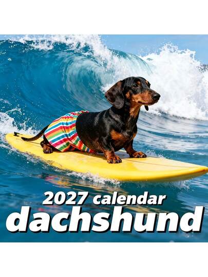 Dackel Kalender 2027 - Großer 12-Monats-Kalender 2026 - Lustiger Haustier-Themenkalender, Schreibtischzubehör, Bürodekoration, Büro-Schreibtischzubehör, Raumdekoration, Kompositionsheft-Dekoration Klassenzimmer, Klassenzimmerdekoration, Weihnachts-Heimdekoration, Weihnachtsdekorationen, Kalender, Wandkalender, Adventskalender