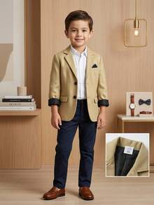 Young Boys Overcoats - Beige - View 2