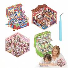 DIY 3D Scene Stickers, Scene Construction Stickers, Girls' Hobby, Creative Scene, 3D Handmade Craft, Stress Relief Stickers, Leisure Fun Stickers, Planner Decoration - Mini Version 4.0 Clown Circus - View 5
