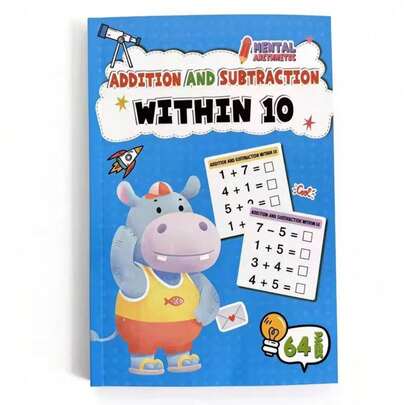 4-Book Addition & Subtraction Math Workbook Set, 10/20/50/100 Range, Mental Math Practice Books For Children, Suitable For Early Math Learning