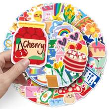 50pcs Ins Style Cream Graffiti Personalized Fresh Original Guka DIY Water Bottle Luggage Stickers Waterproof - Multicolor - View 5