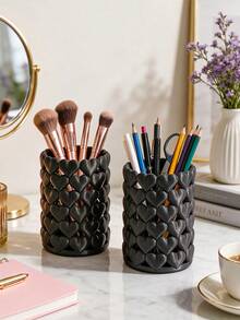 Makeup Brush Holder, Heart-Shaped Cosmetic Storage, Lipstick, Eyeliner, Eyebrow Pencil Storage Tube, Toothbrush Holder, Desktop Decor Fashion Ornament - Suitable For Vanity Decor, Bathroom Decor, Room Decor - Multicolor - View 5