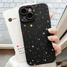 1pc Black Pupil Lens Protection Personalized Colorful Star Pattern Phone Case Compatible With IPhone 16 Pro Max/17/16/15/14 Plus/13/12/11/Air And Series - Multicolor - View 3