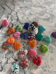 100pcs Natural Stone Quartz Heart-Shaped Gemstone Crystal Raw Stone 2cm Random Color And Style - Multicolor - View 4