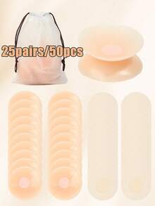 2/50/70 Pcs Reusable Silicone Nipple Covers 10 Pieces Pack Round Shape Concealers For Daily Outfits And Special Occasions Elegant Fashion Style - Multicolor - View 12