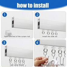 1/30/60 Sets Shower Curtain Hooks And Roller Set, Suitable For Straight And Curved Shower Curtain Rails, Curtain Rail Roller Set, Suitable For Flexible Curtain Rails, Curtain Rail Roller Hook Set - Multicolor - View 10