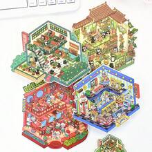 DIY場景搭建貼紙套組，女孩休閒趣味場景貼紙，創意3D紓壓手工場景貼紙 - 小版8.0小羊肖肖理髮店 - 查看 7