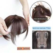 8-Character Bangs Fashion Natural Wig Hairpiece For Women, Seamless Lightweight Thin Top Hair Extension Clip-In Hair Accessory - Coffee Brown - View 18