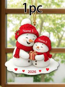 Custom Snowman Family Christmas Ornament, Personalized 2-5 Names Family Hanging Decor, Customized Snowman Christmas Tree Ornament 2026, Customizable Holiday Keepsake Gift For Mom Dad Family, Xmas Decorations - Style C - View 9