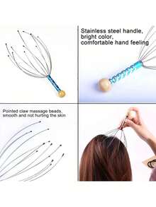 1Pc Octopus Scalp Massager, Hand‑Held Scalp Massager For Fatigue Relief, Relax & Boost Scalp Blood Circulation, Perfect Gift For Back‑To‑School, Christmas & New Year, Random Color & Pattern - Upgraded Version - View 5