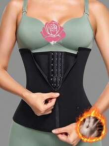 Women's Sports Sweat Waist Belt, Fitness Abdominal Compression Sweat Fat Burning Running Waist Trimmer - Black - View 6