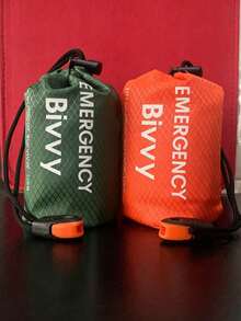 1 Set Emergency Sleeping Bag Kit, Lightweight Warm Single Person Sleeping Bag With Whistle And Drawstring Storage Bag, Compact Outdoor Survival Gear, Suitable For Hiking, Camping, Backpacking, Car Emergency, Escape Bag And Disaster Preparedness - Multicolor - View 3