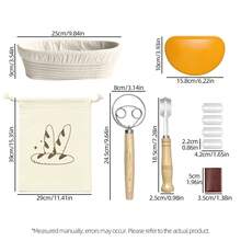 23cm Round/25cm Oval Bread Proofing Basket Set, Includes Liner, Dough Whisk, Scraper, 5-Blade Bread Lame And Storage Bag, Complete Sourdough Baking Kit - - - View 9
