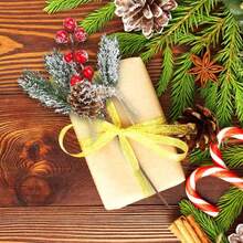 10pcs/5pcs/1pc Set Artificial Red Berry Branches With Pine Needles And Jute Rope Bows, Christmas Pine Branch Floral Decoration, Artificial Red Berry Wreath Decor, Christmas Tree Decorative Bouquet Garland Holiday Props,Halloween - Multicolor - View 7