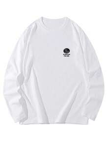 Women's Fashion Autumn/Winter Loose Casual Versatile Letter Print Pattern Long Sleeve T-Shirt - White - View 6