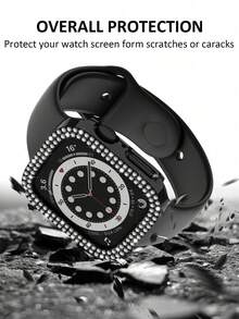 8PCS Rhinestone Watch Protective Case, Compatible With Apple Watch Case Models 40mm 41mm 42mm 44mm 45mm 46mm 49mm, Fashionable Luxury Sparkling Rhinestone Inlay, Hard PC Hollow Watch Case, Compatible With Apple Watch Series Ultra/SE/12/11/10/9/8/7/6/5/4, Compatible With Apple Watch Women's Smart Watch Case. Easy To Wear, Sensitive Touch - Multi-color 5 - View 7