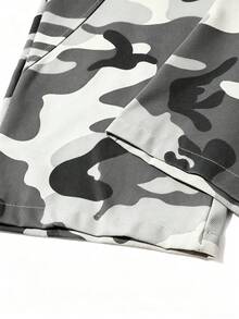 Women's Outdoor Workwear Long Pants, Loose Straight Leg Camouflage Trousers, Autumn - White - View 8