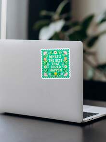 1 miếng nhãn dán tem bưu chính vintage, decal vinyl trích dẫn truyền cảm hứng "What's The Best That Could Happen" cho bình nước và laptop, văn phòng phẩm hoa cỏ thẩm mỹ - Nhiều màu - Xem 4