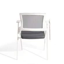 Portable Folding Desk Chair, Office Meeting Chair With Armrests And Options - Dark Grey - With Tabletop - View 5