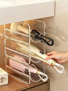 1/2/3/4pcs/Curling Iron Storage Rack Transparent Stackable Hair Tool Organizer Suitable For Curling Irons, Straighteners And Hair Dryers Multi-Layer Countertop Storage Rack With Cable Management Function Space-Saving Styling Station For Bathroom Bedroom Dorm - Multicolor - View 5