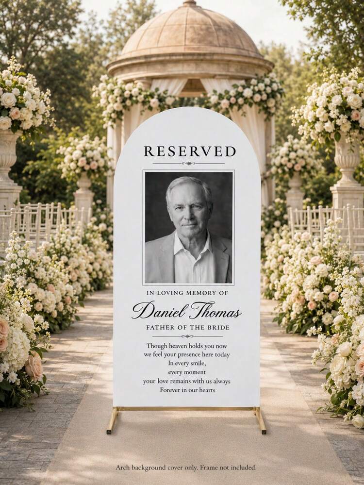 Customized Wedding Arch Fabric Decor Cover, Personalized Photo/Name/Date/Text, Polyester Double-Sided Stretch Background Cloth, Party Decoration, Wedding Welcome Sign, Bridal Shower Gift, No Power Required, Suitable For Wedding, Birthday, Party - Multicolor - View 7