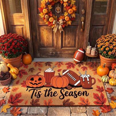 1/2/3pcs Fall Doormat, 20 X 30 In Halloween Pumpkin Welcome Mat