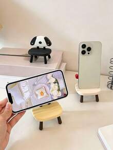 1pc Cute Cartoon Phone Stand, Creative Stool Design, Suitable For Phone Or Tablet, Upright Phone Holder, Phone Decoration, Phone Stand, Gift, Graduation Gift, Home Decor, Room Decor - Multicolor - View 3