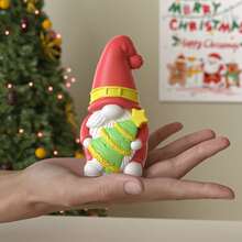 1PC DIY Aromatherapy Plaster Santa Claus Holding Snowflake And Christmas Tree Faceless Old Man Candle Silicone Mold - Multiple Styles - View 5