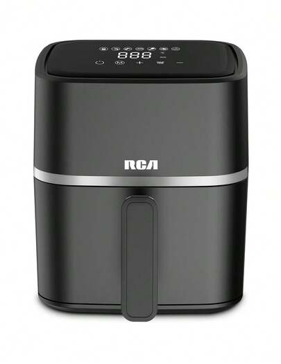 RCA Freidora de Aire Digital RC-114, 2.8 L, Panel Táctil, Negra, Temperatura 80–200 °C, Temporizador 60 min, Olla y Rejilla Antiadherente, Apagado Automático y Protección contra Sobrecalentamiento