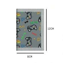 1pc Cool Cartoon Game Console Trifold Wallet, Neck Hanging Wallet, Gift For Boys And Girls, Suitable For Daily Use - Grey - View 2