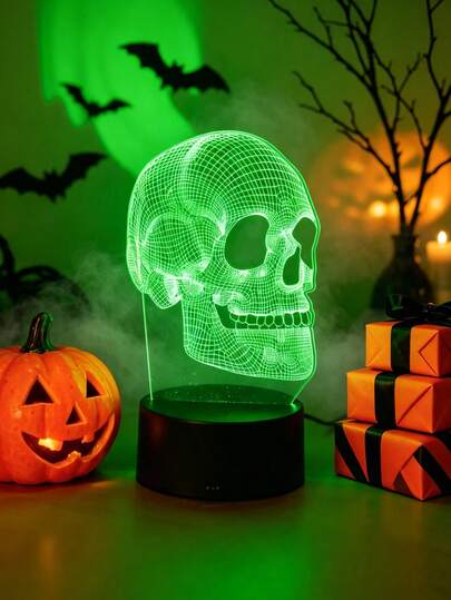 3D Skull LED Night Light - USB Powered, Suitable For Bedroom, Study, Game Party Decoration Gift