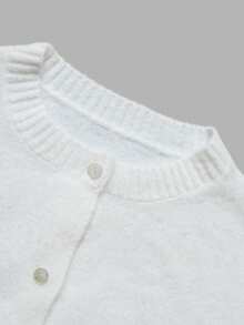 Nicenter Women's Fall Winter Casual Simple Color-Block Button Front Long Sleeve Wool Blend Cardigan Sweater, For Office Daily Home Date - Pink - View 4