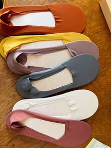 6 Pairs Women's Ice Silk No Show Socks Non Slip Invisible Liner Socks Multi Color For High Heels Flats All Season Daily Wear For Daily Halloween - Multicolor - View 6