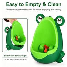 Urinal Latihan Buang Air Kecil Bentuk Katak untuk Balita Laki-laki, dengan Target Berputar, Dipasang di Dinding dengan Pengait, Aneka Warna - MultiWarna - View 5